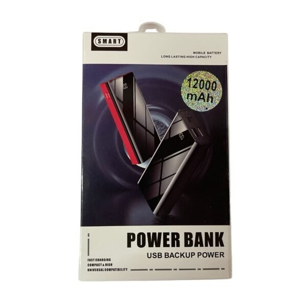 Power bank 12000 mAh, Chargeur rapide QC 3.0 USB + Type C,  batterie externe à 3 sorties compatible avec iPhone, Samsung et autres – Image 2