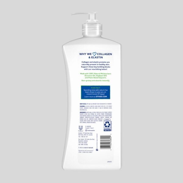 St. Ives Lotion régénérante pour les mains et le corps pour femme, hydratant quotidien au collagène et à l'élastine pour peau sèche, fabriquée avec des hydratants 100 % naturels, 621 mL – Image 2