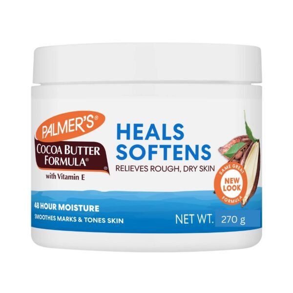 Palmer's Crème solide au beurre de cacao et à la vitamine E, hydratante pour le corps, pour peau extrêmement sèche, adoucissante et apaisante, 270 g