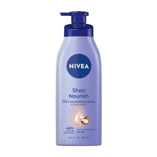 NIVEA Shea Nourish, Lotion hydratante pour peau sèche au beurre de karité, 500 mL