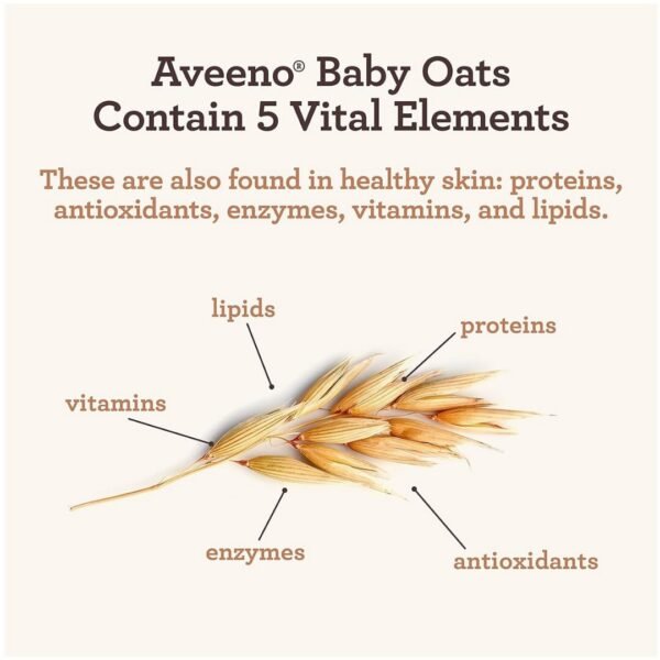 Aveeno Baby Daily Moisture Wash & Shampoo, Gel douche et shampoing doux avec extrait d'avoine naturel, hypoallergénique, sans larmes et sans parabène pour cheveux et peau sensibles, légèrement parfumé, 976 mL + 354 mL – Image 6