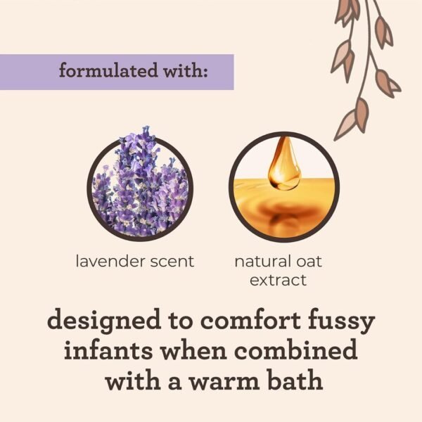 AVEENO BABY Calming Comfort Bath,  Bain apaisant et confortable avec parfums relaxants de lavande et de vanille, hypoallergénique et sans larmes, sans paraben ni phtalate, 532 mL – Image 5