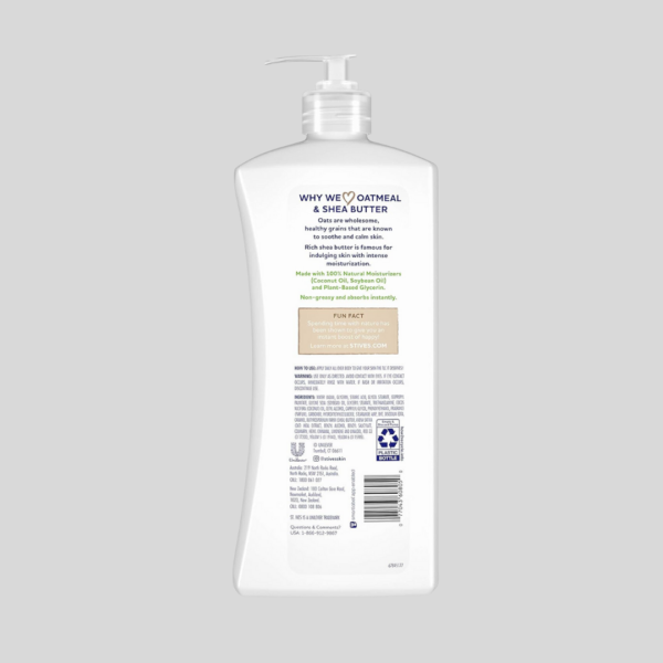 St. Ives Lotion apaisante pour les mains et le corps, hydratante pour peau sèche à base d'avoine, de beurre de karité et d'hydratants 100 % naturels,  621 mL – Image 2
