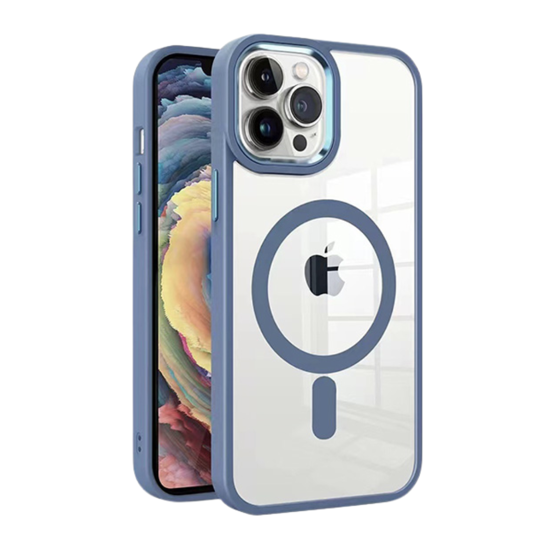 Coque Magnétique Transparente MagSafe pour iPhone 14 Pro , MT Series, Bleu