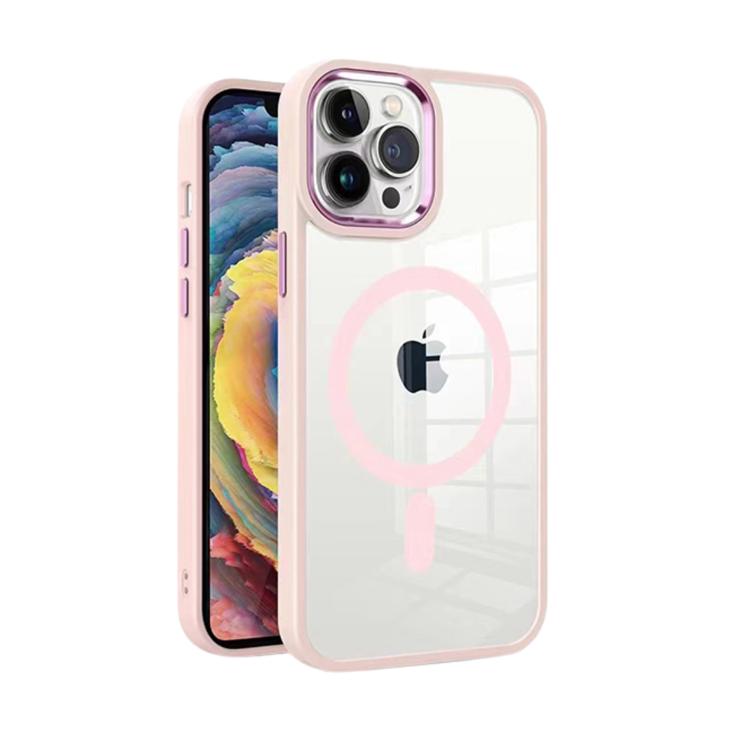 Coque Magnétique Transparente MagSafe pour iPhone 14 Pro , MT Series, Rose