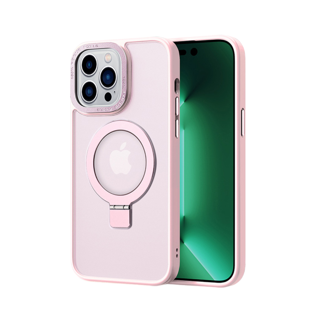 Coque Magnétique Mate avec Anneau-support pour iPhone 14 Pro Max , MT Serie , Rose