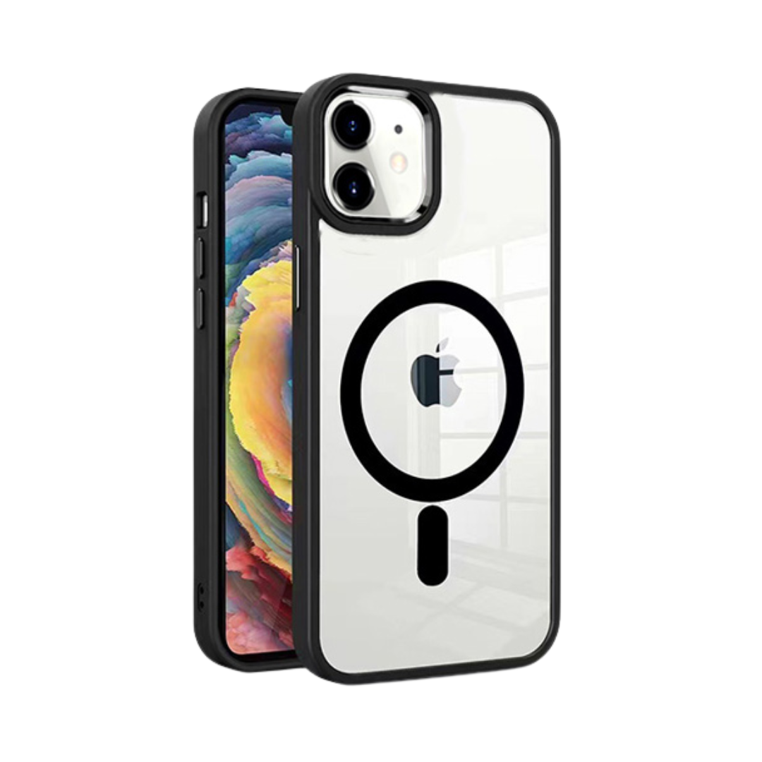 Coque Magnétique Transparente MagSafe pour iPhone 12/12 Pro , MT Series, Noir