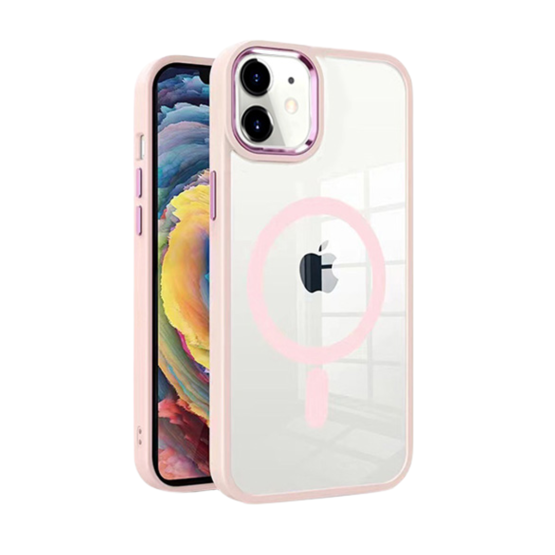 Coque Magnétique Transparente MagSafe pour iPhone 12/12 Pro , MT Series, Rose