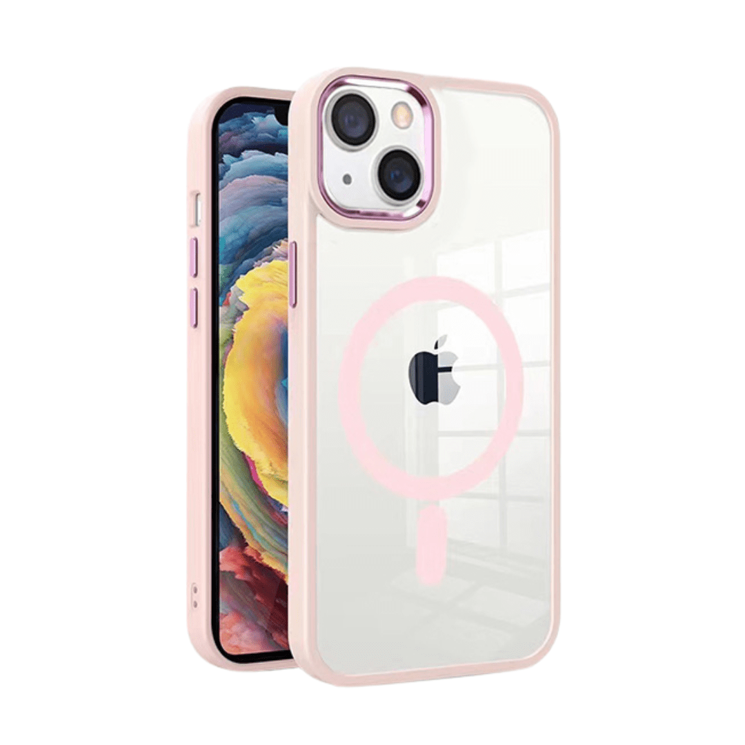 Coque Magnétique Transparente MagSafe pour iPhone 15 , MT Series, Rose