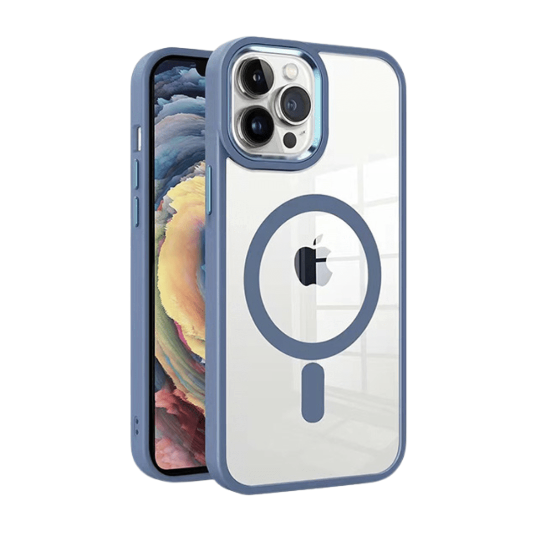 Coque Magnétique Transparente MagSafe pour iPhone 14 Pro Max , MT Series, Bleu