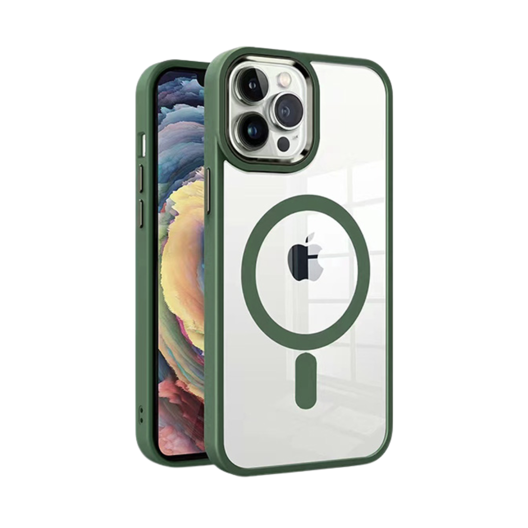Coque Magnétique Transparente MagSafe pour iPhone 14 Pro , MT Series, Vert