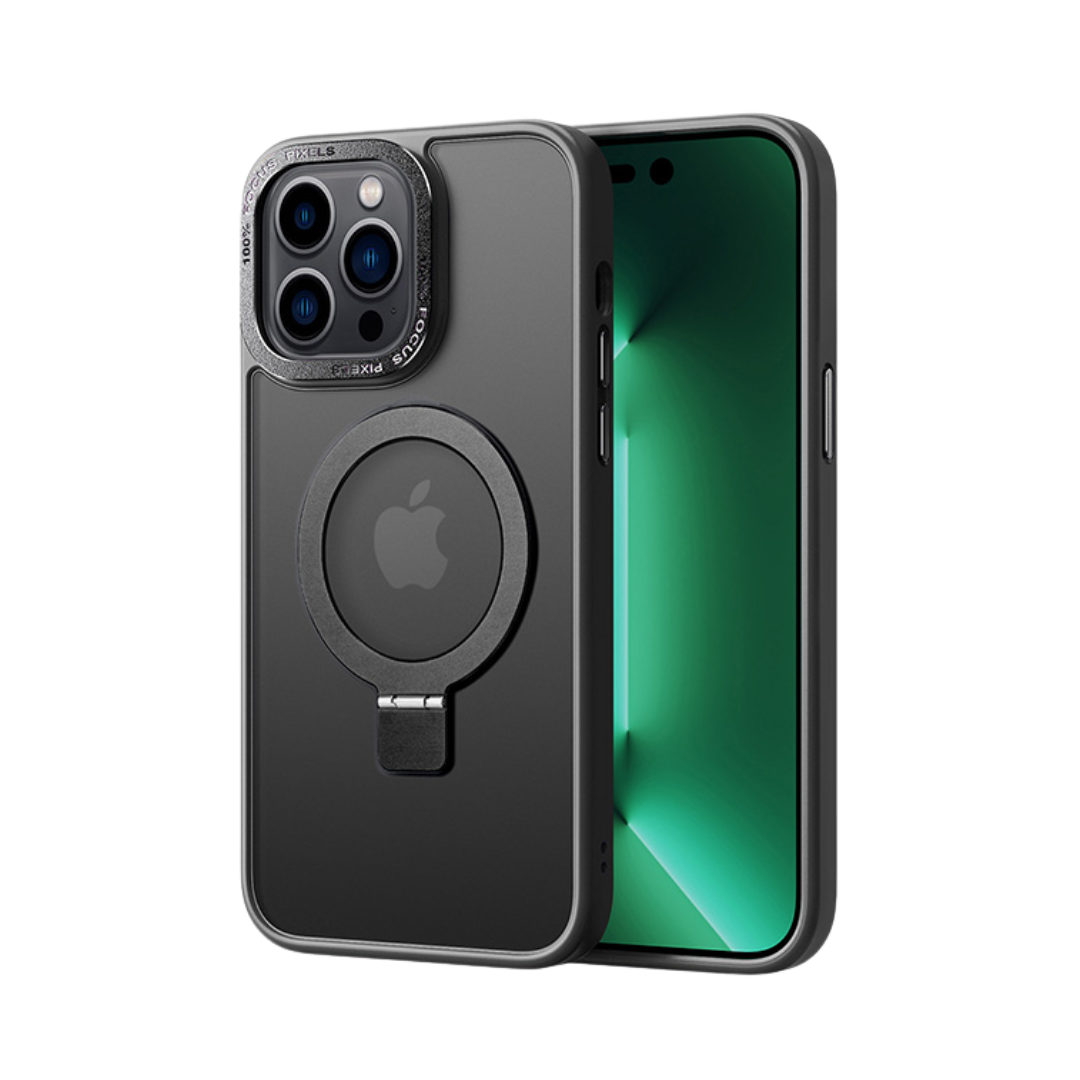 Coque Magnétique Mate avec Anneau-support pour iPhone 13 Pro Max , MT Serie , Noir