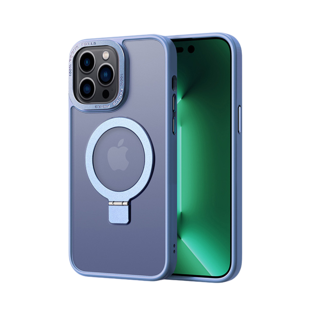 Coque Magnétique Mate avec Anneau-support pour iPhone 13 Pro Max , MT Serie , Bleu