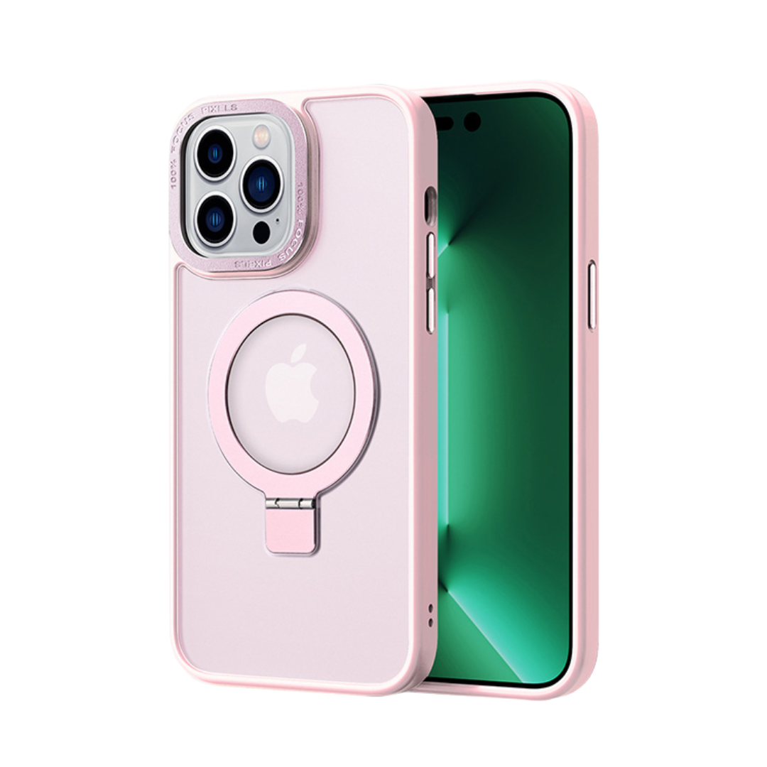 Coque Magnétique Mate avec Anneau-support pour iPhone 13 Pro Max , MT Serie , Rose